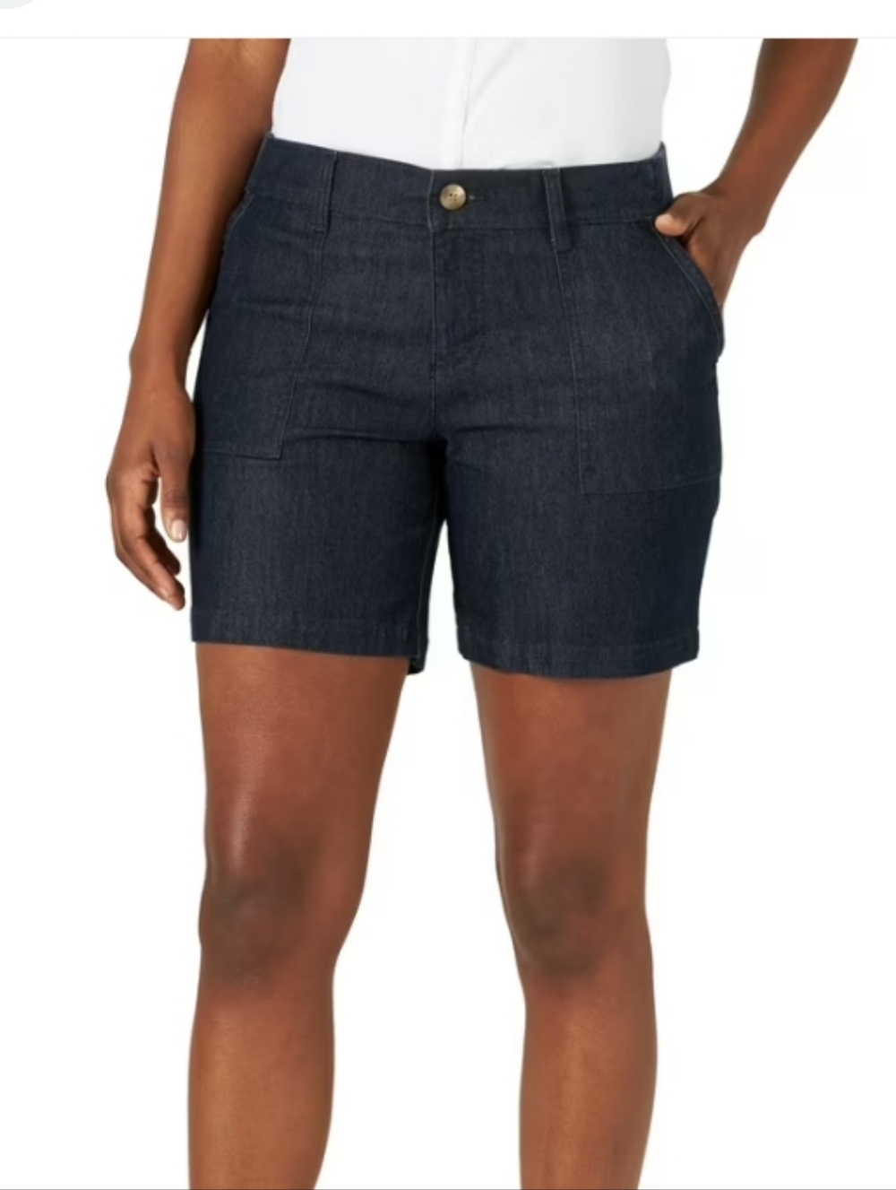 NWT Lee Women's Sz 18w Dark Wash Mid Rise Jean Cargo Shorts